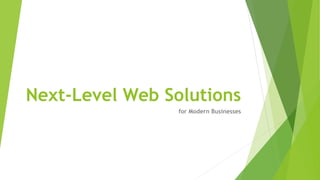Next-Level Web Solutions for Modern Businesses | PDF