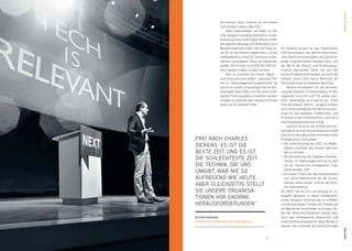 19
#connectioninternetofthings
Crowdshaping
Dank neuer Technologien können Men-
schen mit ihren Bioreaktionen künftig di-
rekten Einfluss auf die physische Welt neh-
men. Das Armband Lightwave etwa kann
körperliche Aktivität und Energie­level des
Trägers messen. Erfunden hat es die Ent-
wicklerin Rana June, um ihrer Arbeit als DJ
eine neue Dimension zu verleihen. Bei ih-
ren Konzerten passt sie Musik und Artwork
den (Körper-)Reaktionen des Publikums an
und zeigt beispielsweise die Namen der
wildesten Tänzer auf einer interaktiven
Leinwand.
Man stelle sich diese Innovation nur
einmal im Marketingkontext vor: TV-An-
zeigen, die in Echtzeit auf die Emotionen
des Publikums reagieren, oder Sonder-
angebote, die sich im Geschäft dem Ener-
gielevel der Shoppingcrowd anpassen.
Der bessere Beifahrer
Zusammen mit unseren Daten bewegen
sich auch Autos in die Cloud oder genauer:
Die Datenwolke bewegt sich in den Wagen
hinein. Mit ihrer permanenten Internetver-
bindung wachsen Autos – sei es nun das
eigene oder ein mit anderen geteiltes –
über ihren Charakter als bloßes Transport-
mittel hinaus. Sie entwickeln sich zu einem
weiteren Medium, einem neuen Interface.
Durch die Kombination von Navigati-
onsdaten (Wo befinden Sie sich und wo
wollen Sie hin?), Plänen (Ihr Kalender weiß,
wohin Sie mit wem und warum gehen!)
und externen Faktoren wie Wetter, Verkehr
oder Veranstaltungsinformationen entsteht
ein wahrer Datenschatz, den es zu bergen
gilt. Auf dieser Grundlage lassen sich wun-
derbare kontextbezogene Services entwi-
ckeln, die von aufmerksamen Erinnerun-
gen bis zu komplexen Angeboten reichen
können. Zwei Beispiele:
• Erinnerung: „Ihr Kühlschrank sagt, dass
Sie noch Milch benötigen. Diese ist im
­Supermarkt an der nächsten Straßen-
ecke im Angebot. Soll ich einen Zwi-
schenstopp einkalkulieren?“
• Empfehlung: „Laut Verkehrsmeldungen
benötigen wir für die Strecke 28 Minuten.
SollichinderZwischenzeiteinpaarKapi-
tel Ihres aktuellen Hörbuchs abspielen?“
Der Schlüssel:
Die Achtung der Privatsphäre.
Der Schüssel zum Erfolg ist, wie so oft, das
richtige Maß. Das Internet der Dinge bietet
so viele Gelegenheiten, Daten zu sammeln,
dass Unternehmen leicht die Sammelwut
packen kann. Konsumenten sind jedoch
hochsensibel, was das Speichern ihrer
­Daten für ihre Privatsphäre angeht – insbe-
sondere in Deutschland.
Sie werden jene Unternehmen beloh-
nen, die die richtige Balance finden mit ei-
nem Marketing, das ihnen klaren Nutzen
bietet und gleichzeitig ihre Privatsphäre re-
spektiert. Wem das gelingt, den werden
Konsumenten in ihr Leben lassen. Davon
können beide Seiten nur profitieren.
peter bihr
ist Gründer und Geschäftsführer der
The Waving Cat GmbH. Er analysiert die
Auswirkungen neuer Technologien und
vermittelt durch Beratung und auf
Konferenzen die Erkenntnisse führender
Innovatoren. Peter Bihr hat eine Reihe
erfolgreicher Konferenzen wie die
ThingsCon ins Leben gerufen und ist
seit mehreren Jahren Programmdirektor
der NEXT Berlin.
 