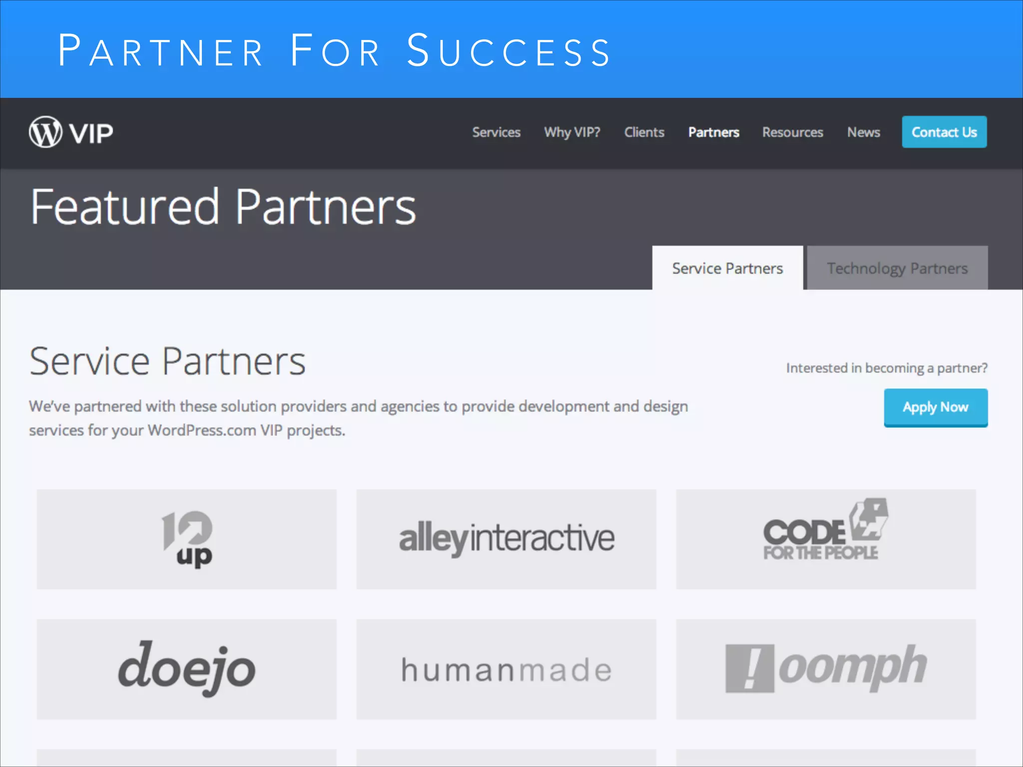 PARTNER FOR SUCCESS

 