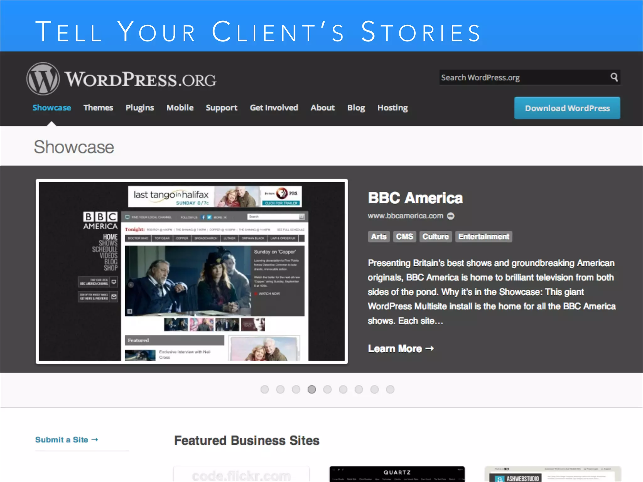 TELL YOUR CLIENT’S STORIES

 