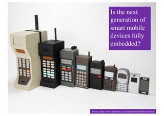 Is the next
                  generation of
                  smart mobile
                  devices fully 
                  embedded?	





Source: http://www.kylebean.co.uk/portfolio/#mobileevolution	

 