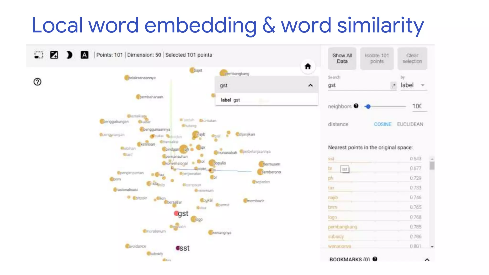 Local word embedding & word similarity
 