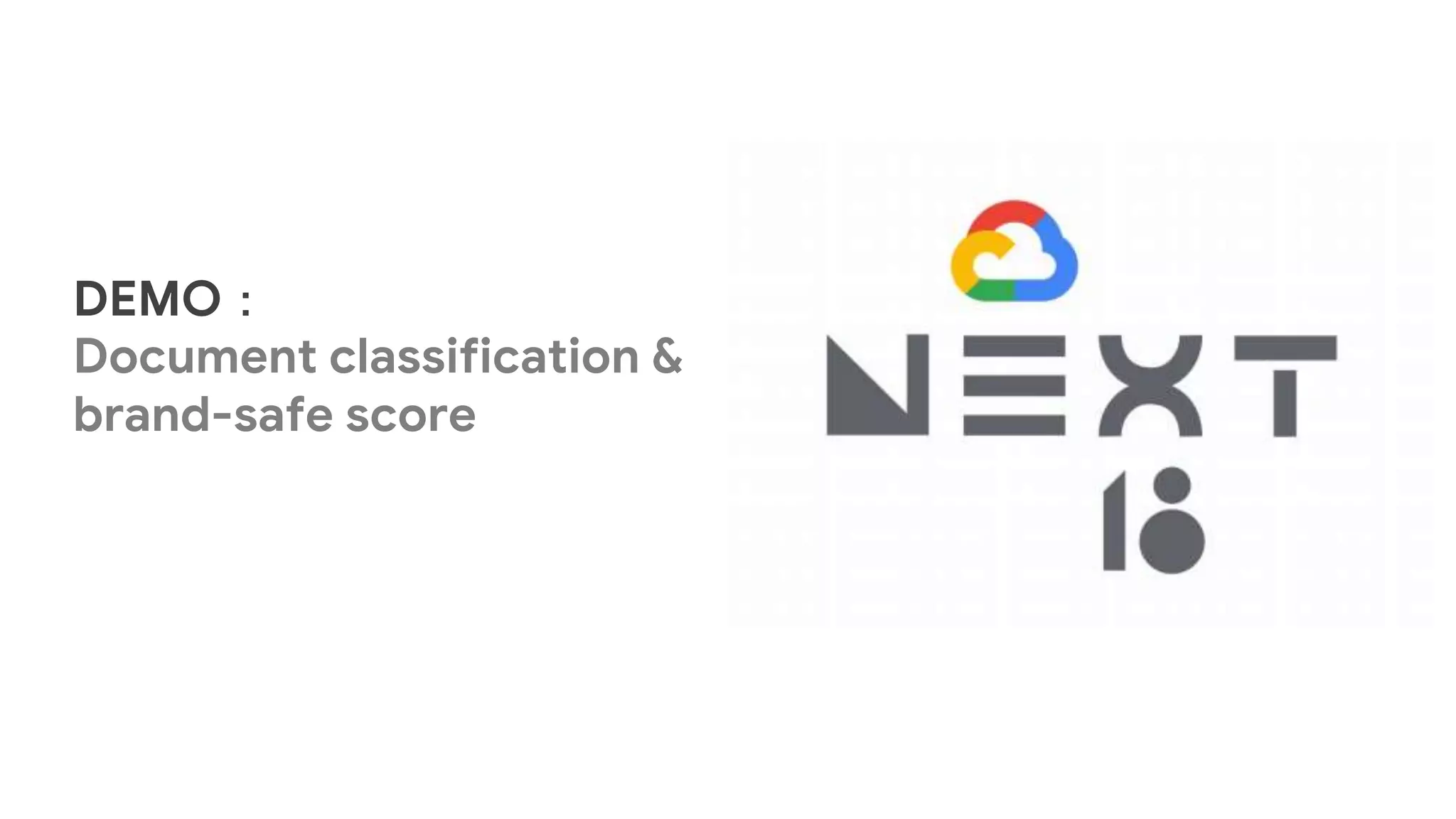 DEMO：
Document classification &
brand-safe score
 