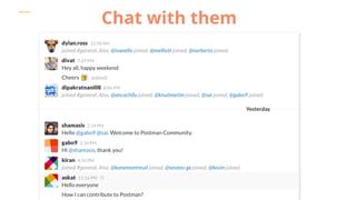 POSTMAN
Chat with them
 