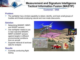 Masint Intelligence Visual Example Next Century Project Overview | PPT