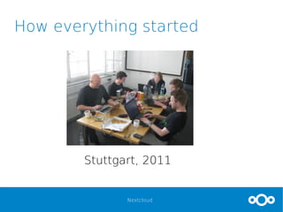 Nextcloud
How everything started
Stuttgart, 2011
 