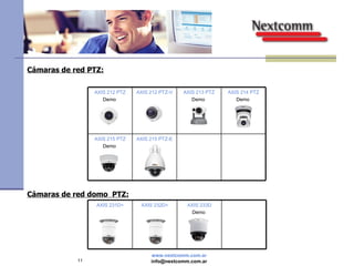 Cámaras de red PTZ: Cámaras de red domo  PTZ: AXIS 212 PTZ Demo  AXIS 212 PTZ-V AXIS 213 PTZ Demo  AXIS 214 PTZ Demo  AXIS 215 PTZ Demo  AXIS 215 PTZ-E AXIS 231D+ AXIS 232D+ AXIS 233D Demo  