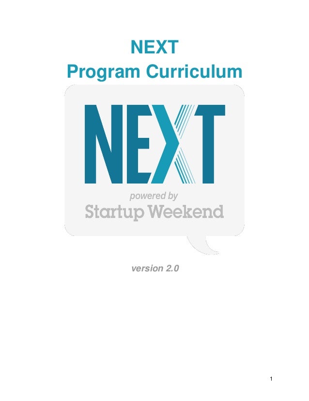 1
NEXT
Program Curriculum
version 2.0
 