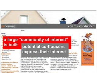 a large “community of interest”
is built potential co-housers
        express their interest
 