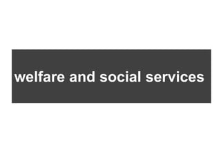 welfare and social services
 