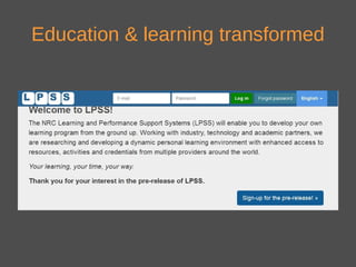 Education & learning transformed
 