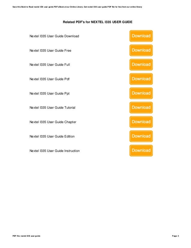 Nextel User Guide