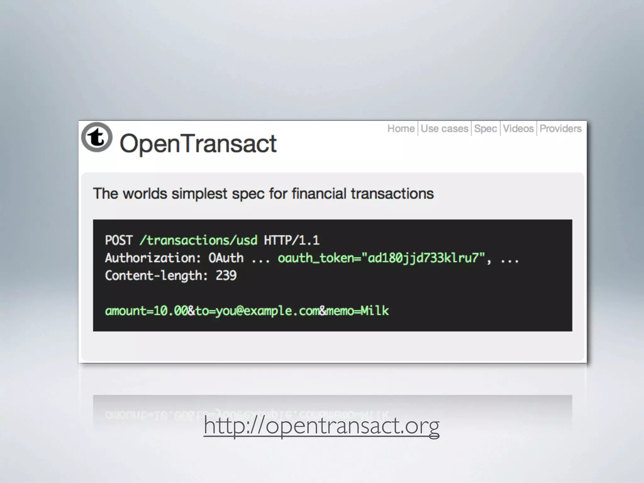 http://opentransact.org
 
