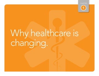 Why healthcare is
changing.
1
CHAPTER
 
