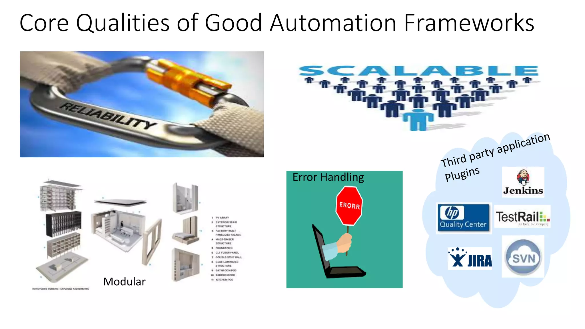 Core Qualities of Good Automation Frameworks
Error Handling
Modular