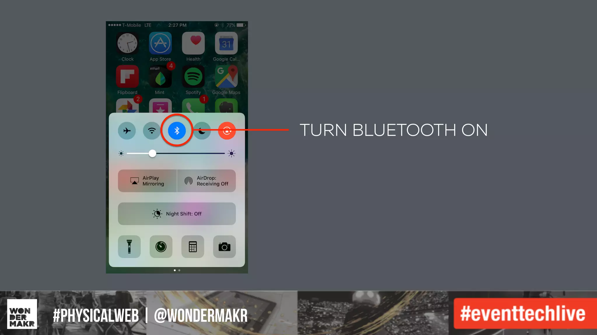 #IFCADC | #INNOVATION#physicalweb | @wondermakr
TURN BLUETOOTH ON
 