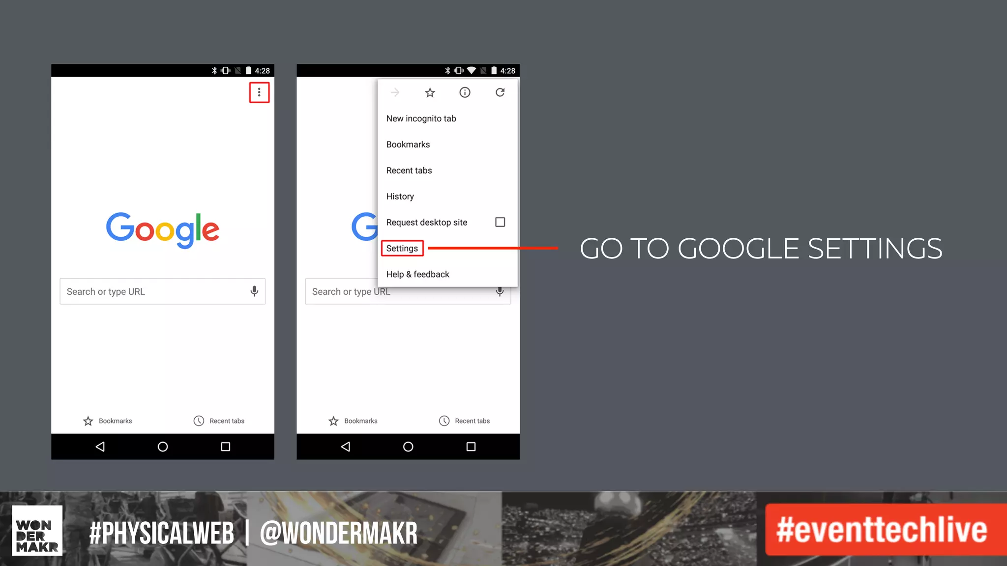 #IFCADC | #INNOVATION#physicalweb | @wondermakr
GO TO GOOGLE SETTINGS
 