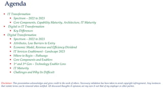 2
Agenda
Disclaimer: This presentation acknowledges and gives credit to the work of others. Necessary validation has been ...