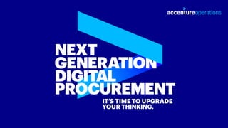 Next Generation Digital Procurement