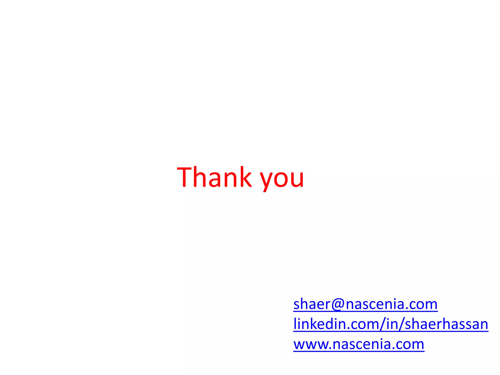 Thank you
shaer@nascenia.com
linkedin.com/in/shaerhassan
www.nascenia.com
 