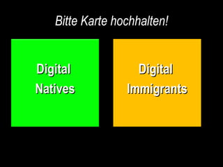 Bitte Karte hochhalten! Digital  Immigrants Digital  Natives 