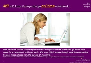 Next

    427 million Europeans go online each week
                                                                      ...