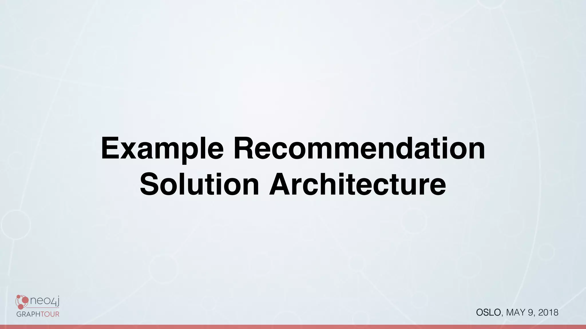 OSLO, MAY 9, 2018!
Example Recommendation
Solution Architecture
 