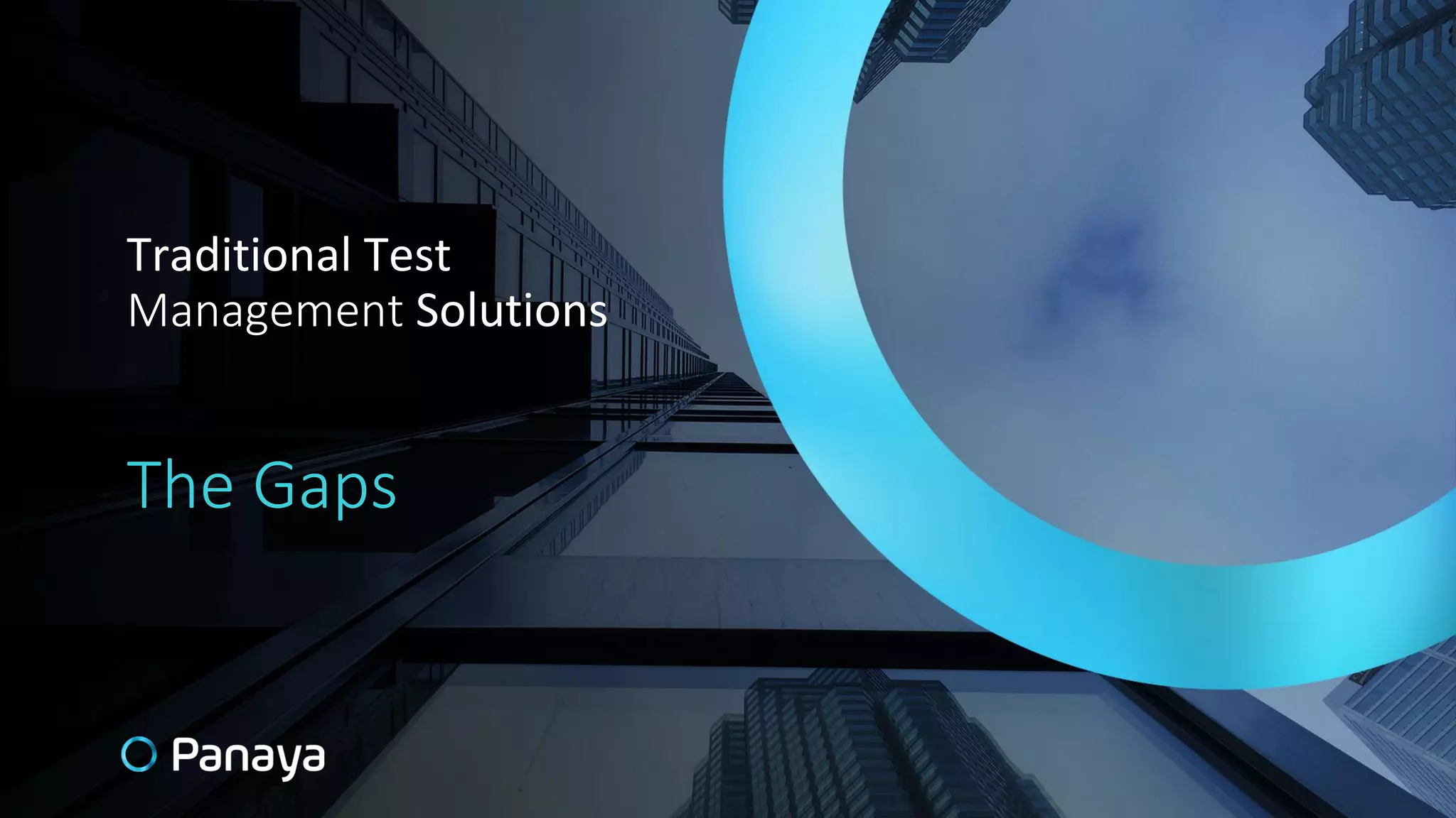 Traditional Test
Management Solutions
The Gaps
 