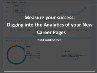 NEXT GENERATION
Measure your success:
Digging into the Analytics of your New
Career Pages
 
