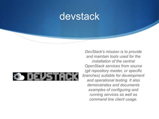 devstack: local.conf example

 