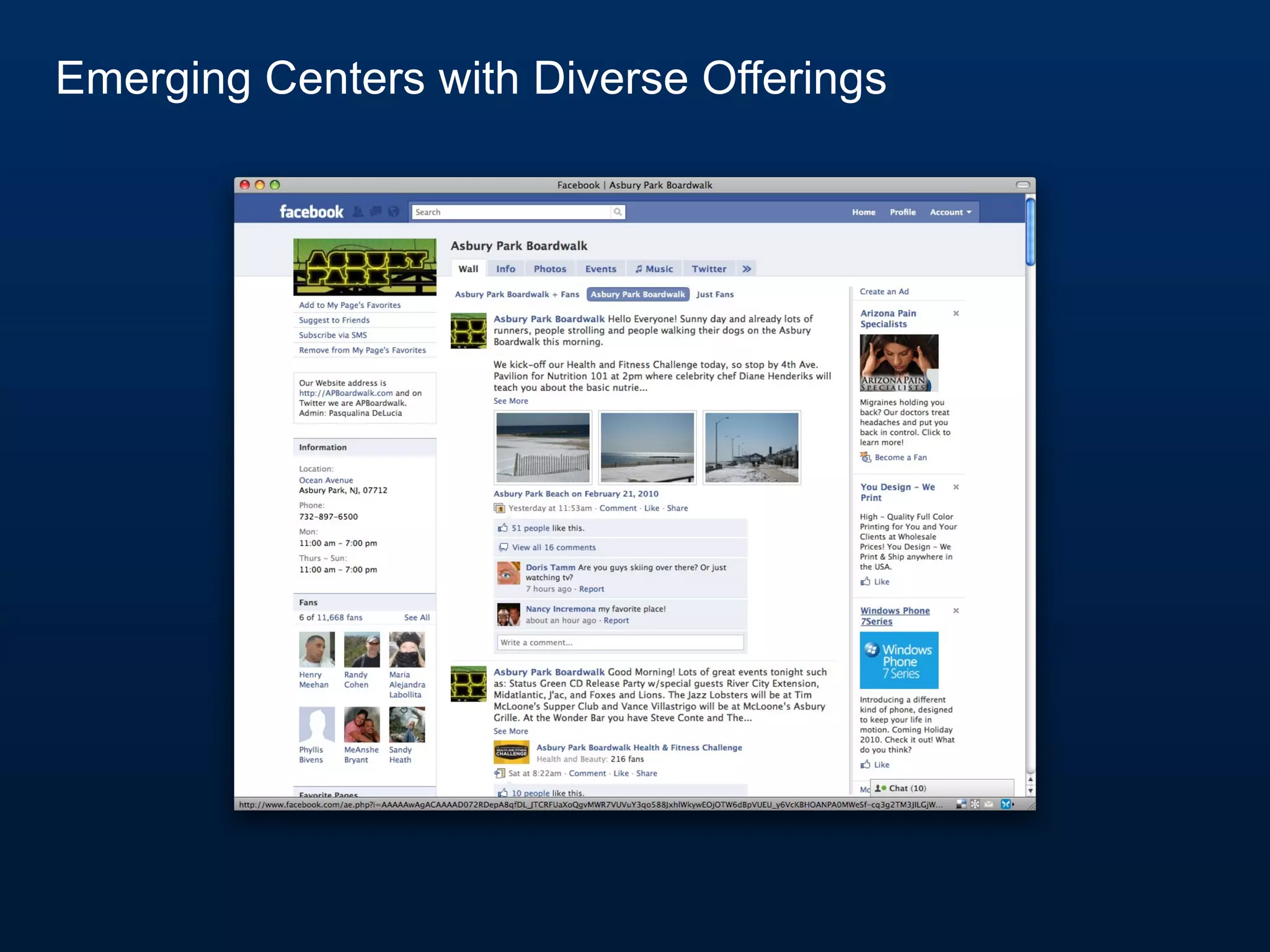 Emerging Centers with Diverse Offerings