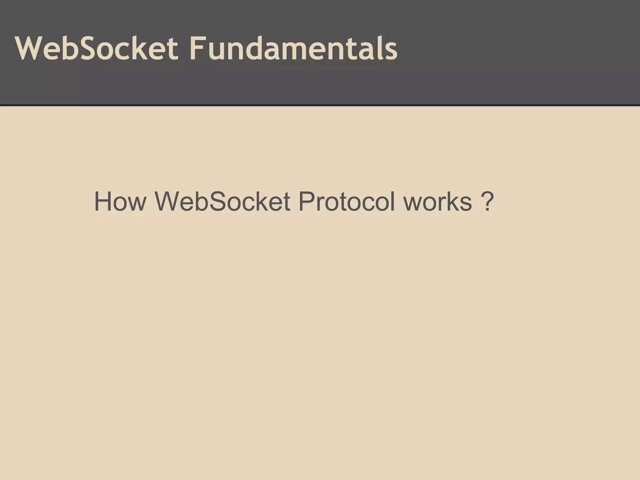 WebSocket Fundamentals
How WebSocket Protocol works ?
 