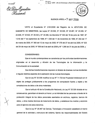 Agenda Digital Argentina - Decreto 512 2009
