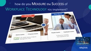 how do you MEASURE the SUCCESS of
WORKPLACE TECHNOLOGY YOU implement?
 