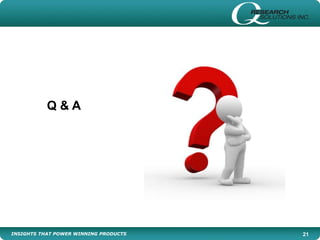 INSIGHTS THAT POWER WINNING PRODUCTS
Q & A
21
 
