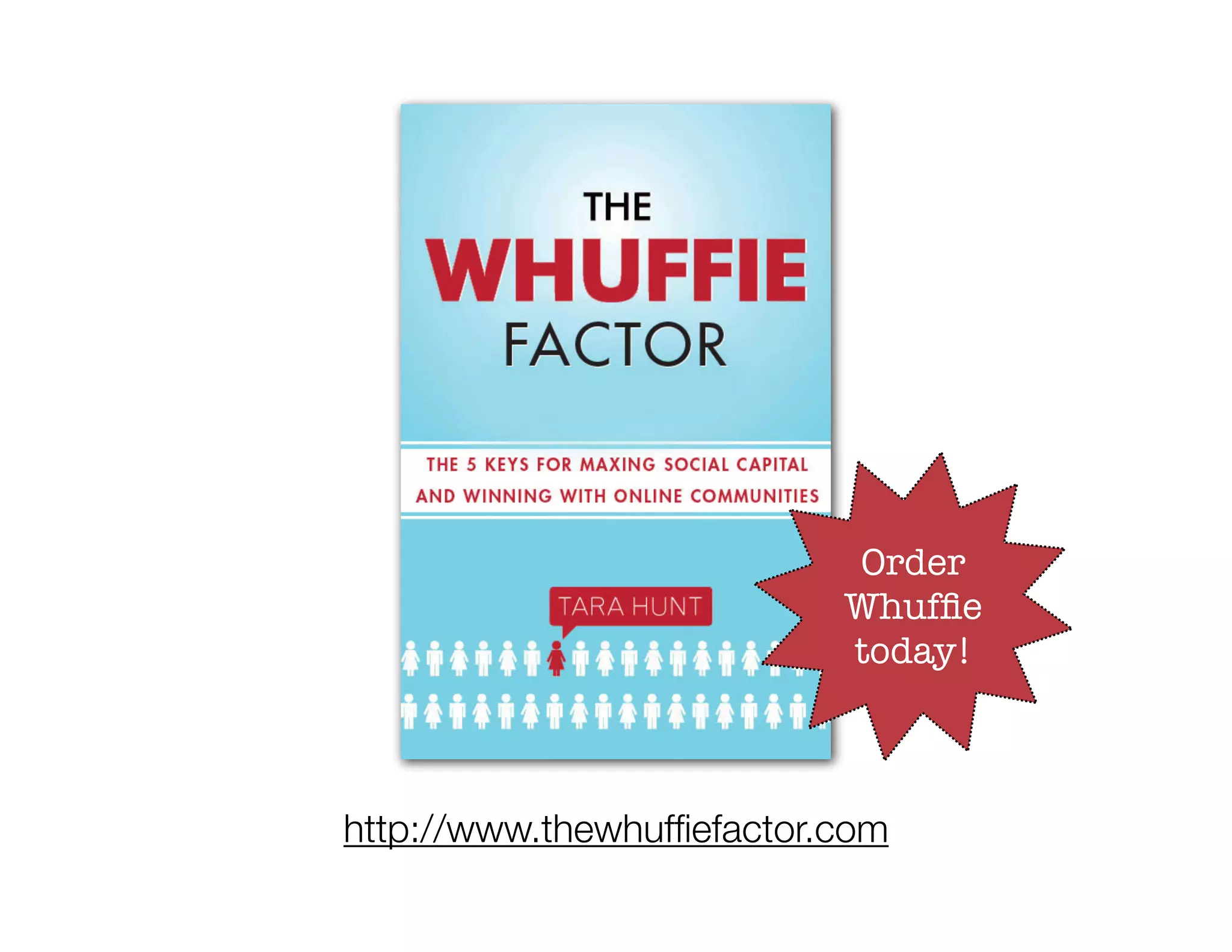 Order
                           Whufﬁe
                           today!



http://www.thewhufﬁefactor.com
 