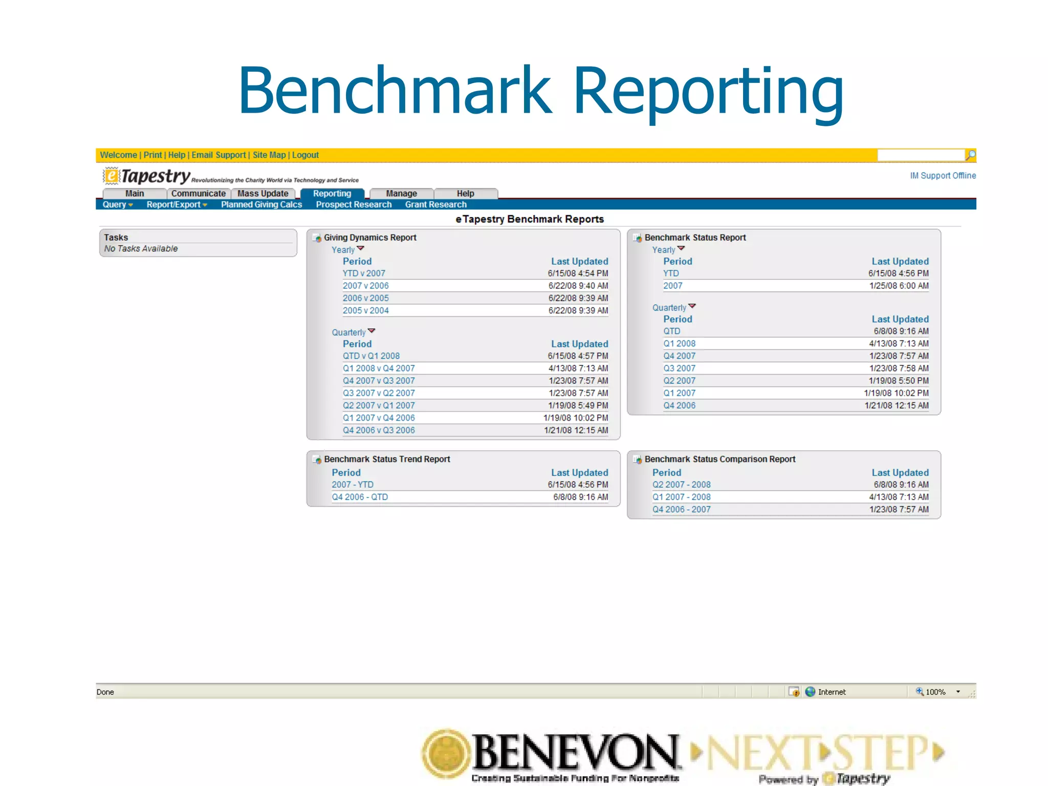 Benchmark Reporting 