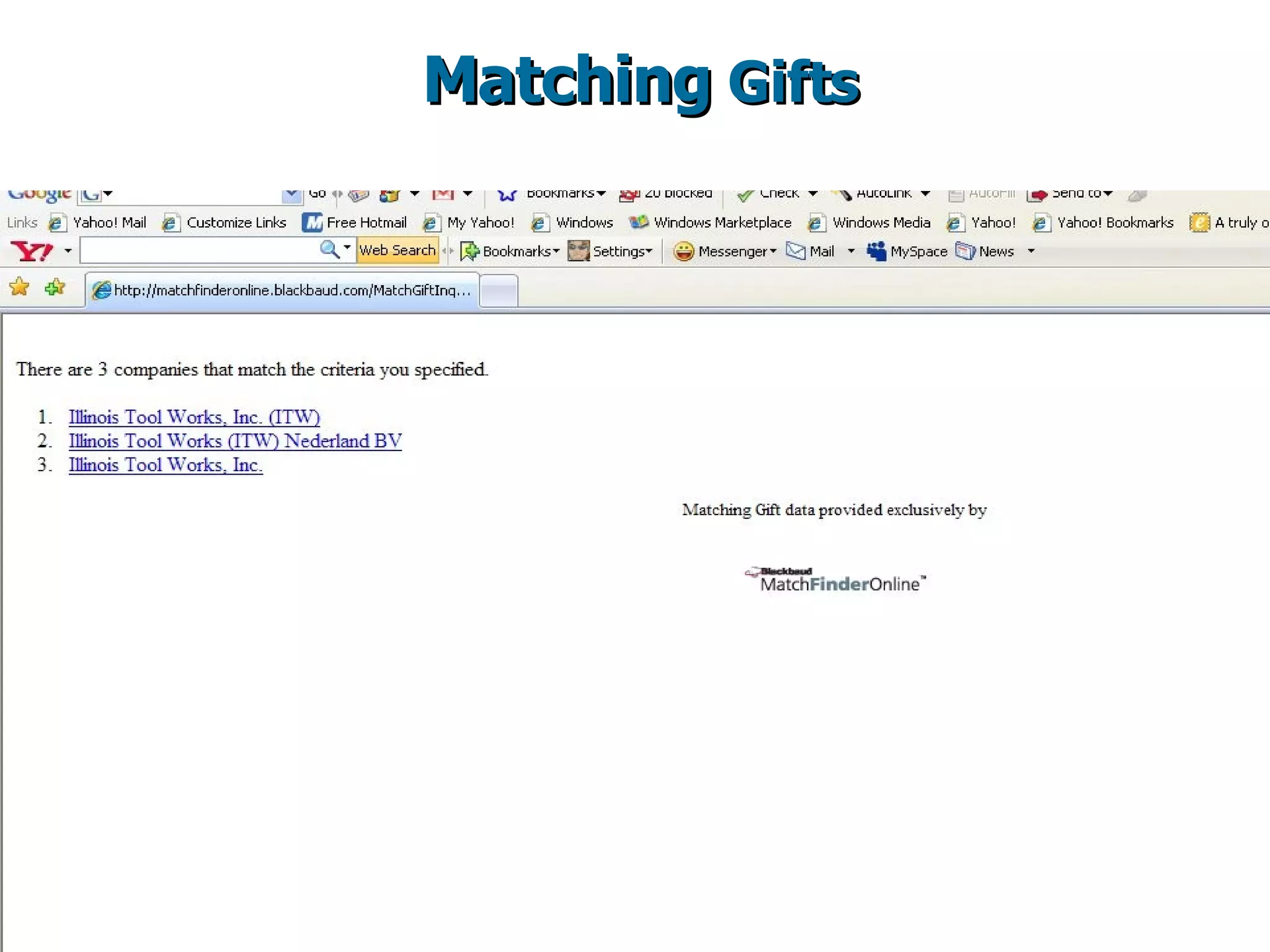 Matching  Gifts 