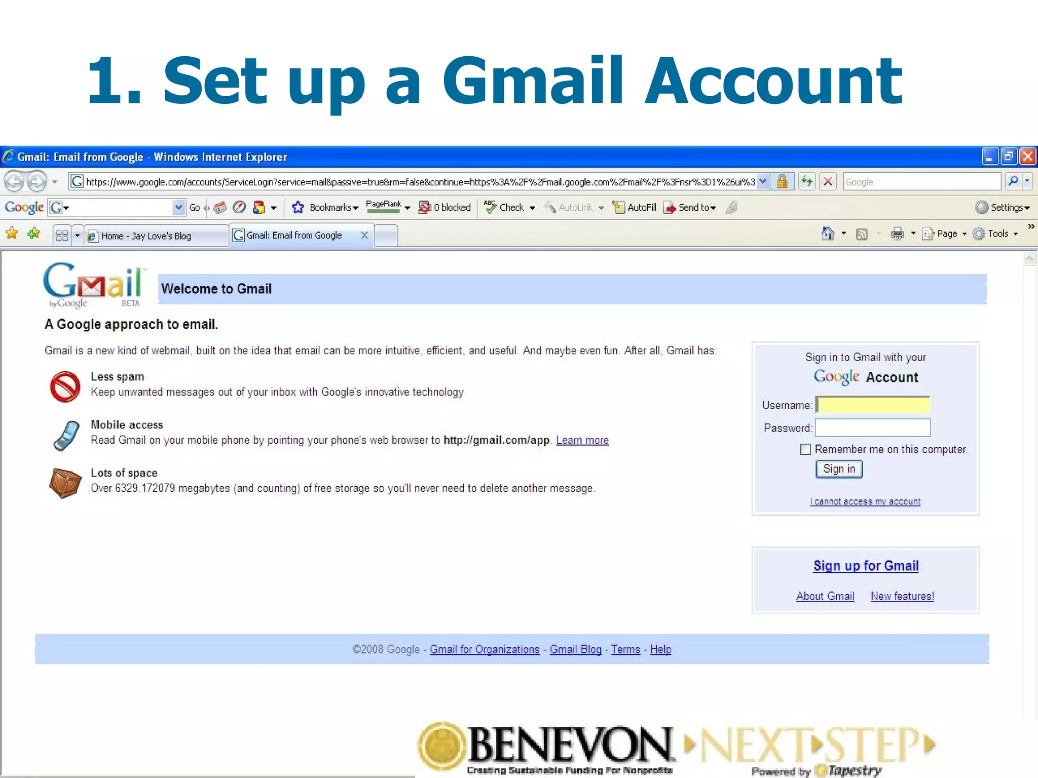 1. Set up a Gmail Account 