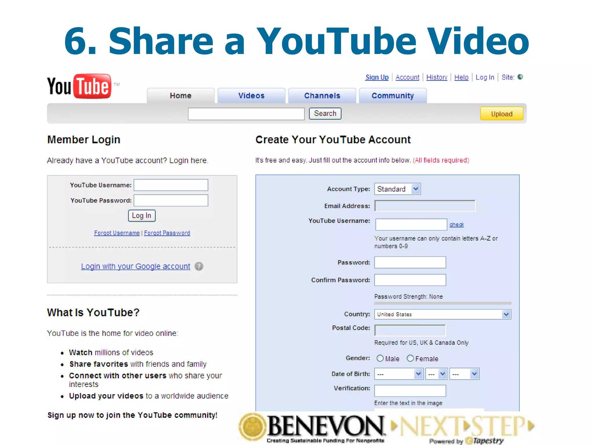 6. Share a YouTube Video 