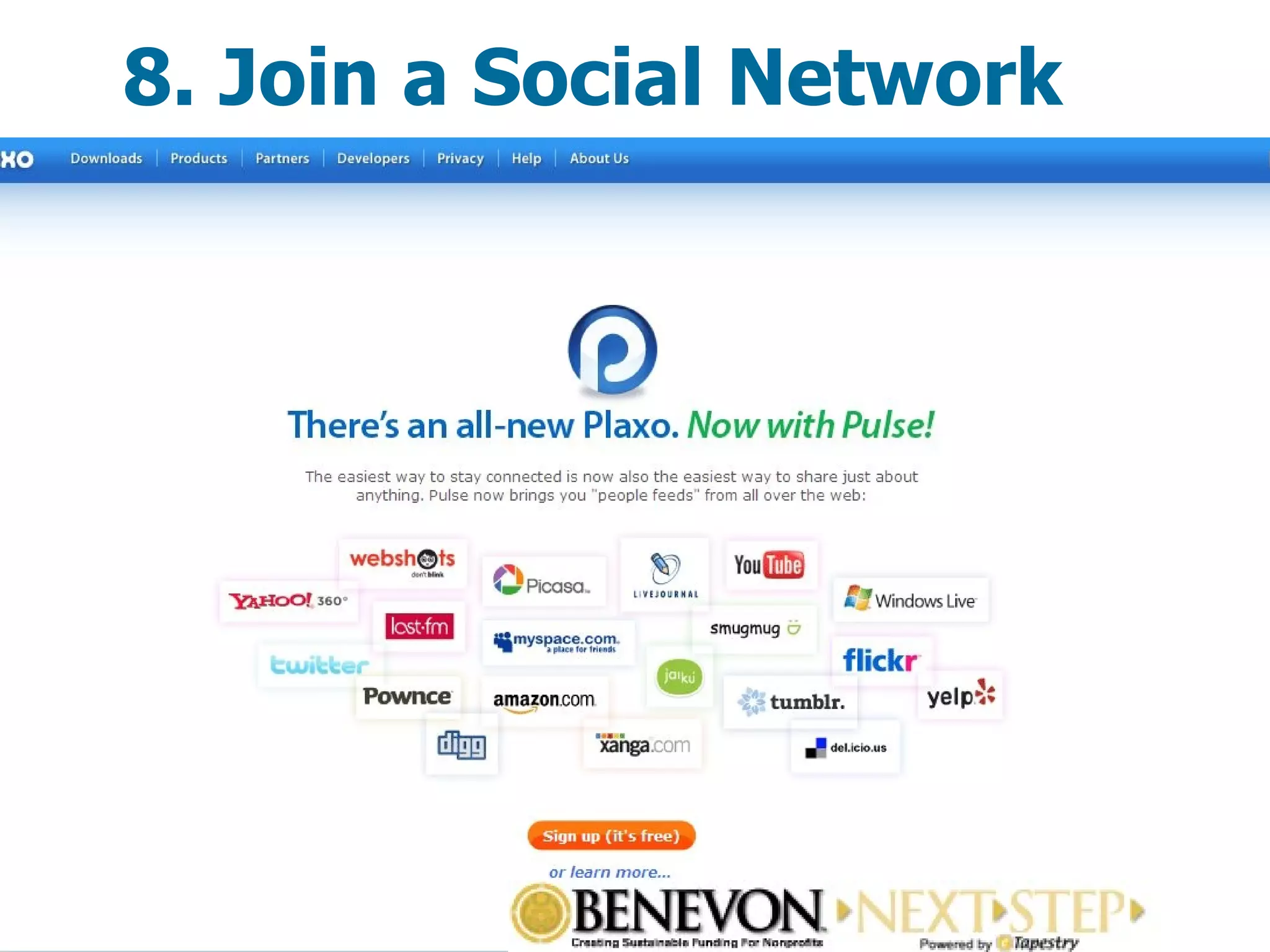 8. Join a Social Network 