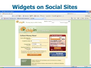 Widgets on Social Sites 