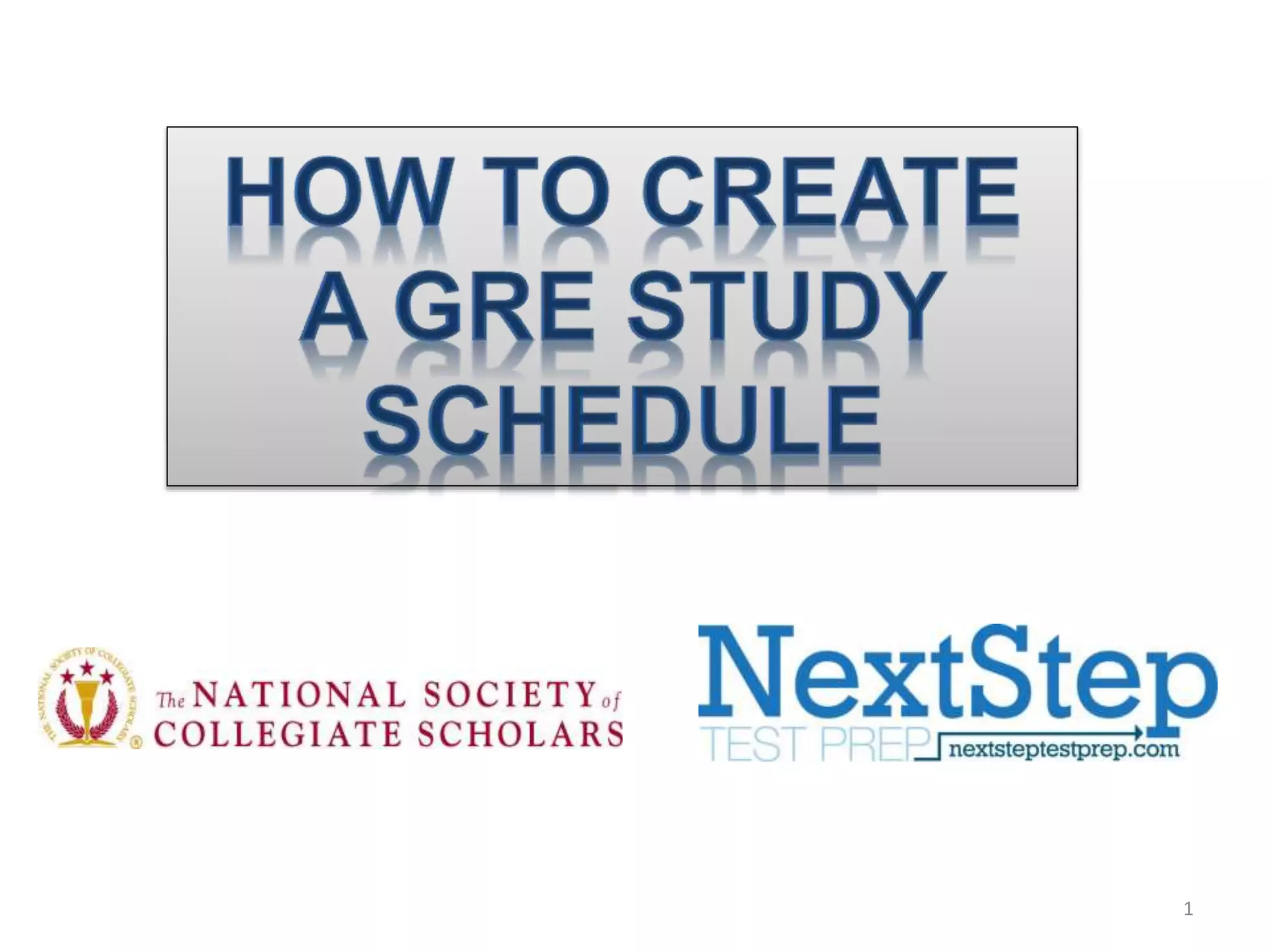 How to Create a GRE Study Plan PPT