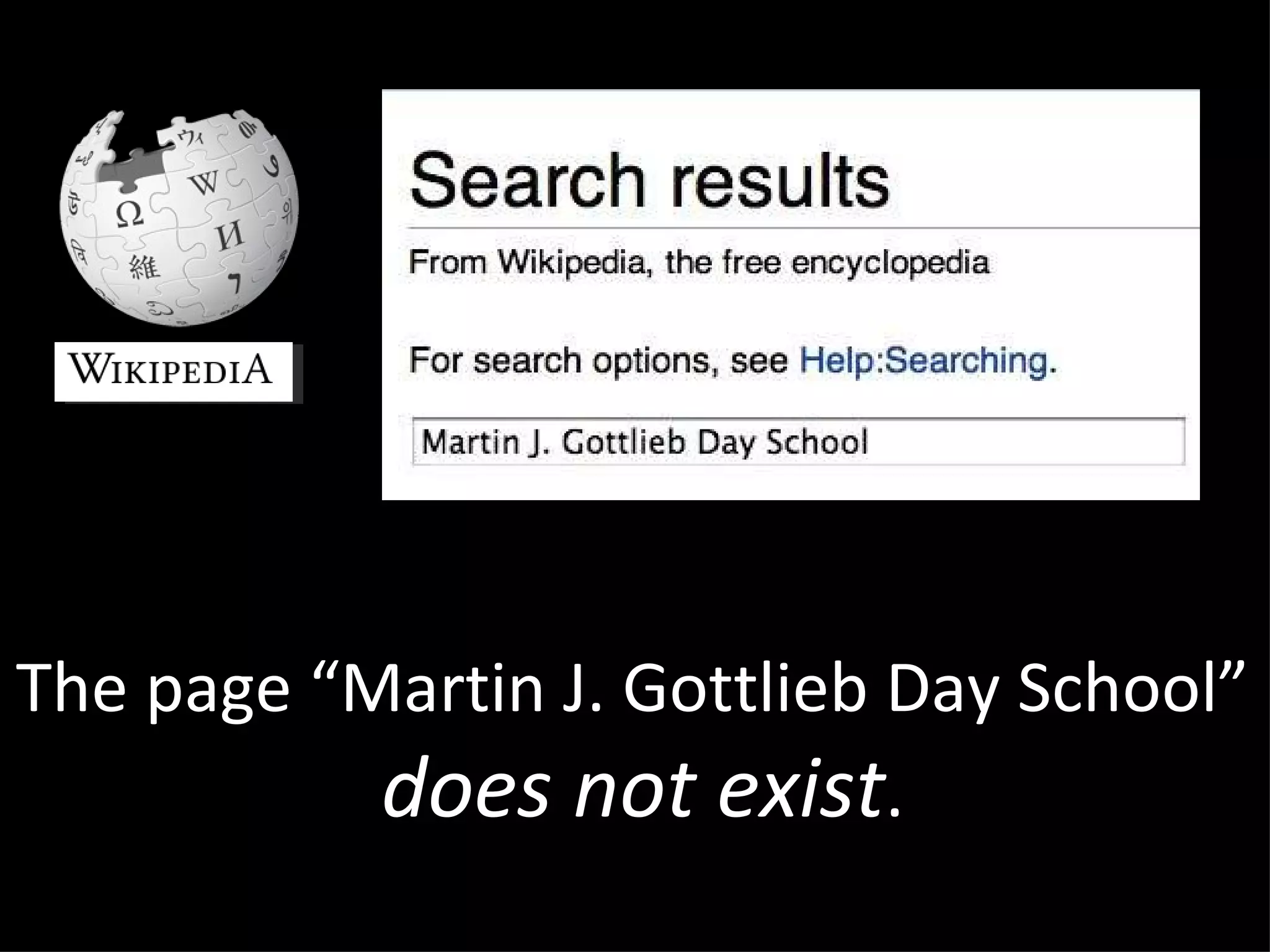 The page “Martin J. Gottlieb Day School” does not exist . 