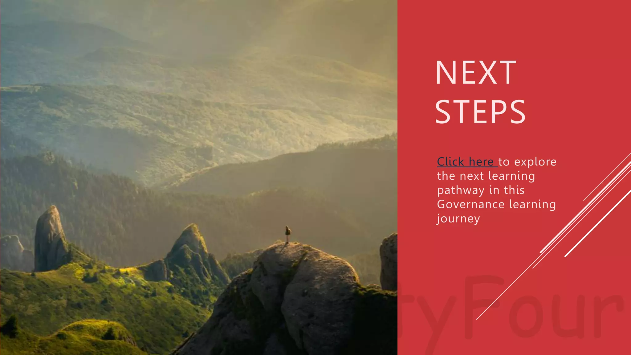 NEXT
STEPS
Click here to explore
the next learning
pathway in this
Governance learning
journey