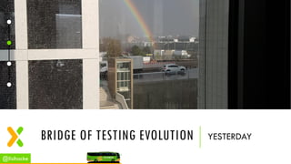 BRIDGE OF TESTING EVOLUTION YESTERDAY
@lisihocke
 