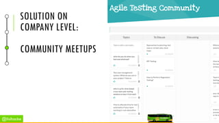 SOLUTION ON
COMPANY LEVEL:
COMMUNITY MEETUPS
@lisihocke
 