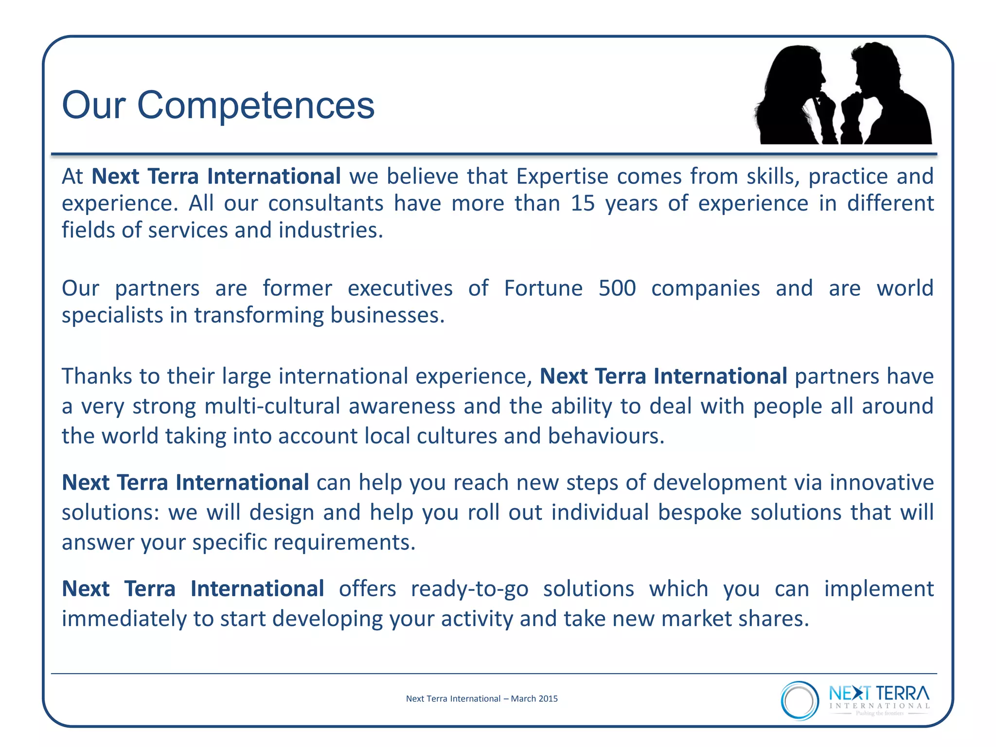 Next Terra International - Key Innovative Solutions based on Advanced ...