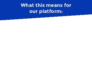 What this means for
our platform:
 