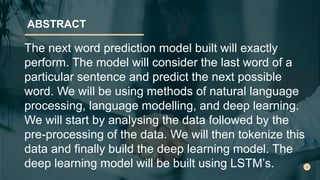 Next word Prediction | PPT